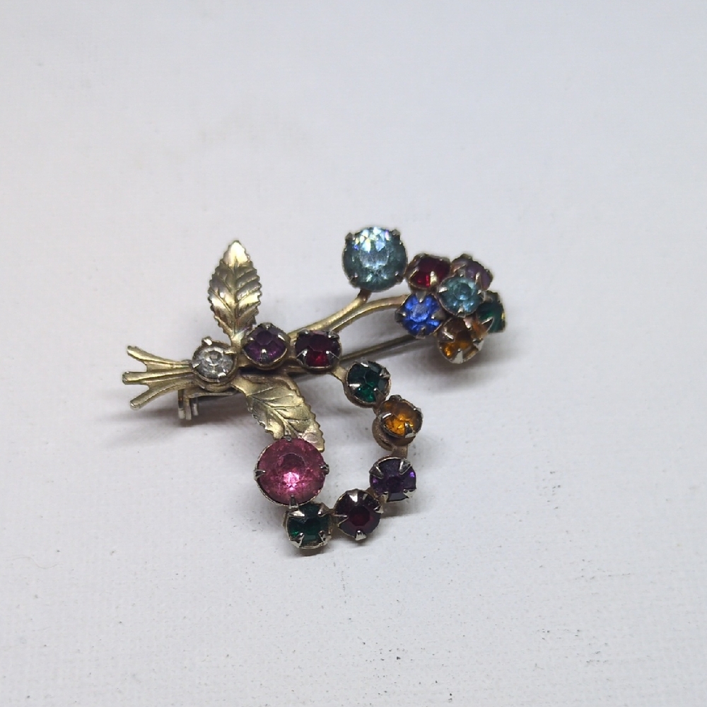 Vintage Tutti Frutti Floral Broach